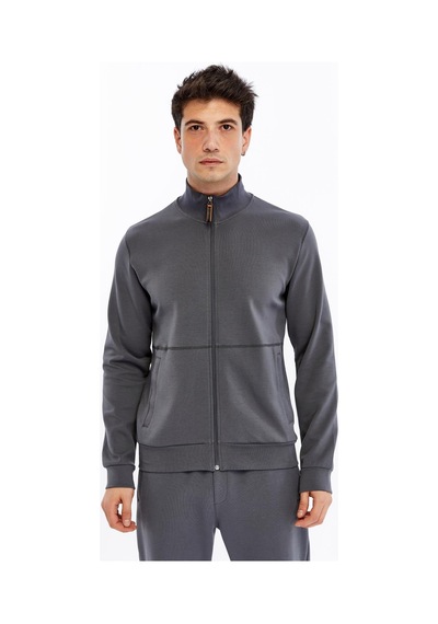 AR-MA Arma Erkek Slim Fit Sweatshirt Scuba Interlok, Tam Fermuarlı, Dik Yaka, Fleto Cepli K30324989802 Gri AR-MA Arma Erkek Slim Fit Sweatshirt Scuba Interlok, Tam Fermuarlı, Dik Yaka, Fleto Cepli K30324989802 Gri