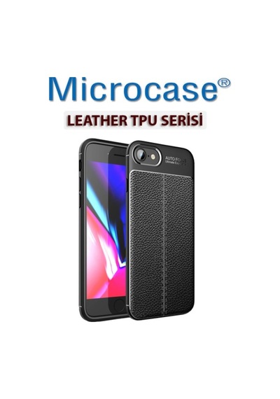 Apple Uyumlu iPhone Se 2020 Leather Tpu Silikon Kilif - Siyah + Cam (Seç) 435853421