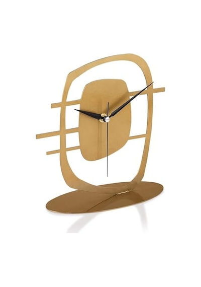 Maceire Gold Eskitme Metal Dekoratif Masa Üstü Saati 24x22cm Mms-m Diğer