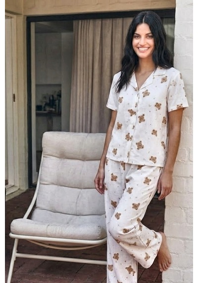 Norcia Sports Viskon Karışım Homewear Kırık Beyaz Pijama Takımı Çok Renkli - 929322861 Çok Renkli - 929322861 Çok Renkli