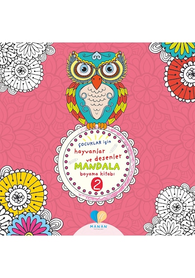 Çocuklar için 2 Adet Hayvanlar ve Desenler Mandala Kitabı