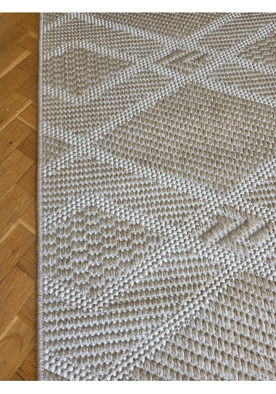 Elvey Home Lara Bej Krem Sisal İskandinav Extra Yumuşak Özel Kesim Kolay Temizlenen Salon Koridor Mutfak Halısı 05-bej/krem