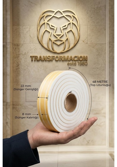 Tr 48 Metre Bölünebilir Kapı Pencere İzolasyon Süngeri 22x8 Mm Yapışkanlı Yalıtım Bandı 723808
