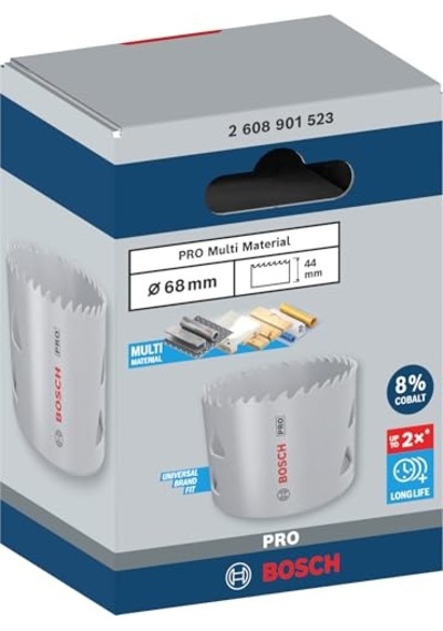 1 X Pro Multi Malzeme Delik Testeresi Yumuşak Ahşap, Alçıpan Duvar İçin, Ø 68 Mm, Profesyonel Aksesuar Matkap/tor