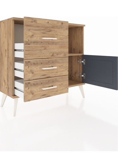 Arges Şifonyer Tek Raflı 3 Çekmeceli Tek Kapaklı 88x30x80 Çam-antrasit/çam Antrasit/çam Arges Şifonyer Tek Raflı 3 Çekmeceli Tek Kapaklı 88x30x80 Çam-antrasit/çam Antrasit/çam