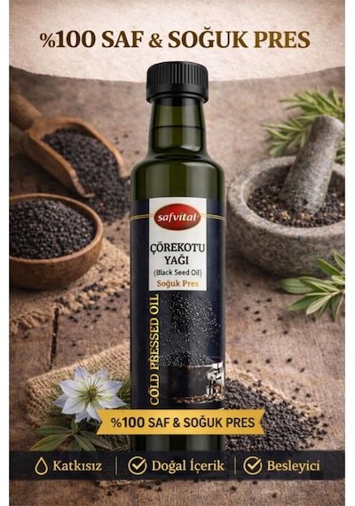 Soğuk Pres Çörekotu Yağı 250 Ml %100 Doğal Saf Çörekotu Yağı Soğuk Sıkım Black Seed Oil