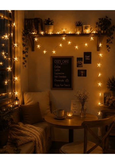 20 Led Yıldız Işık Zinciri Günışığı Beyaz Dekoratif Süs Lambası Diğer 73638304