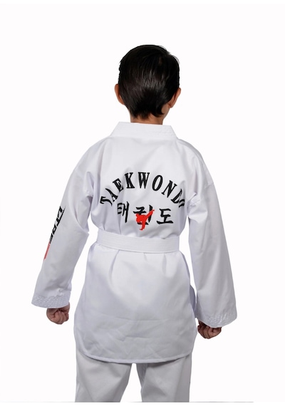 Haşado Taekwondo Beyaz Yaka Fitilli Acemi Elbise Beyaz