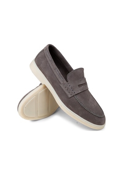 Deery Erkek Hakiki Süet Gri Loafer Ayakkabı - 02028mgrıc01 Gri