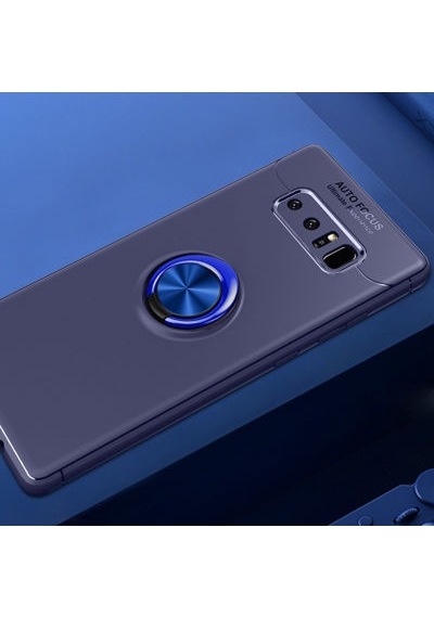 Samsung Galaxy Uyumlu Note 8 Kılıf Yüzüğü Stant Ve Araç Tutucu Olabilen Şık Esnek Premium Silikon Kapak Ryc/ravel Mavi