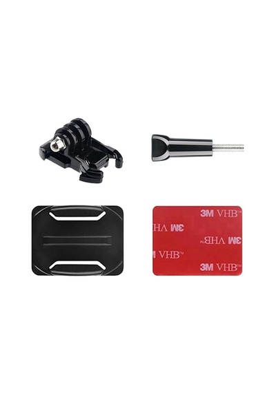 Gplus Bs04kvh 4 Parça Oval Zemin Eğimli Yüzey Vidalı Hızlı Tak Aksiyon Kamera Uyumlu 3m Yapışkanlı Motor Kask Bağlantı Base Seti Siyah