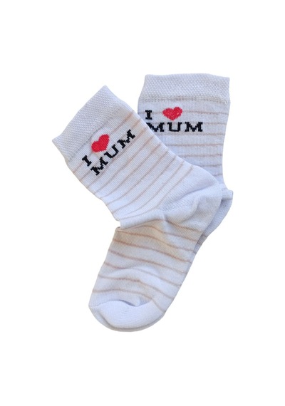 Butik Kız Çocuk 4 Adet I Love Mum Yazılı Soket Çorap 0 -1,1-2,3-4 Yaş