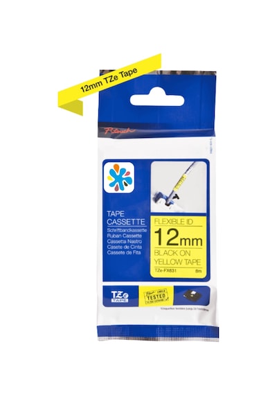 Tonersepeti Brother Tze-fx631 Sarı Üzerine Siyah Muadil Etiket Şeridi