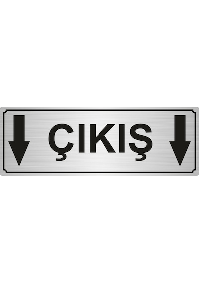 Çıkış Yönlendirme Levhası 7Cmx20Cm Gümüş Renk Metal (403198423)