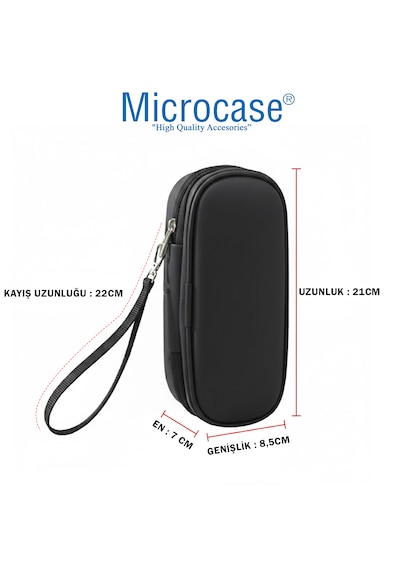 Microcase Şarjlı Diş Fırçaları İçin Askılıklı Seyahat Saklama Çantası Koruma Kabı Kutusu Al5434 Siyah