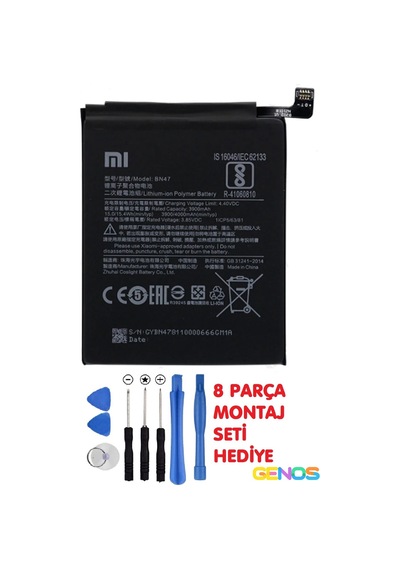 Xiaomi Mi A2 Lite Bn47 Batarya Pil A+ Pil + Montaj Set