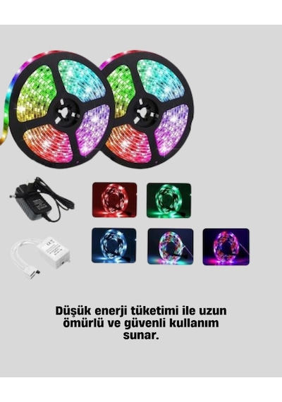 Hubrendy Tekno Smart Şerit Led Kumandalı Usb Enerjili Suya Dayanıklı Dekoratif Aydınlatma