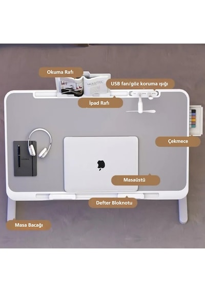 Monozone Yükseklık Ayarlı Fanlı Laptop Sehpası