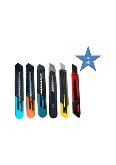 36 Adet Maket Bıçağı Falçata Plastik 18 MM Geniş