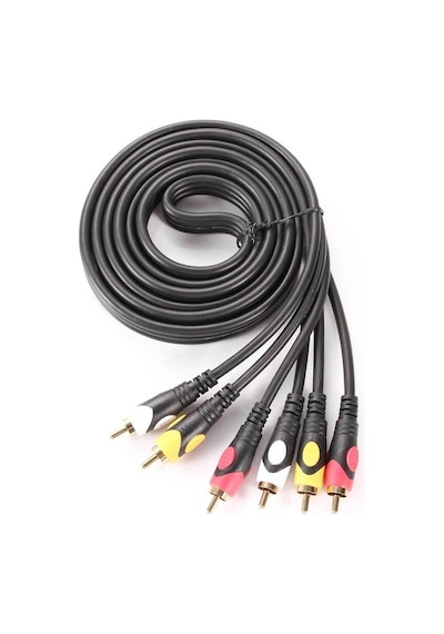 Koodmax - 3rca Erkek To 3 Rca Lale Tos Scart Kompozit Ses Video Av Kablosu - 1.8 Metre