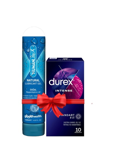 Humanlife Doğal Kayganlaştırıcı Jel 125 ML + Durex Intense Prezervatif 10'lu