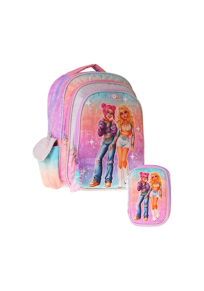Wow Generation Star Kız Çocuk Pembe - Mor İlkokul Okul Çantası Ve Kalemlik Seti - Setwg-w6033c Çok Renkli