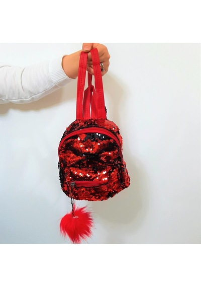 Fiyra Crn Kırmızı Pullu Kız Çocuk Sırt Çantası 16cmx20cmx10cm 001