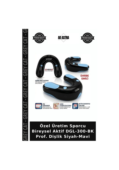 Özel Üretim Sporcu Bireysel Aktif Dgl-300-bk Prof. Dişlik Siyah-mavi Siyah - Mavi