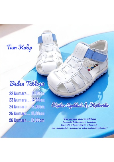 Beebron Ortopedik Erkek Bebek Ve Çocuk Sandaleti Ebgcm2406 Beyaz Mavi Beyaz - Mavi