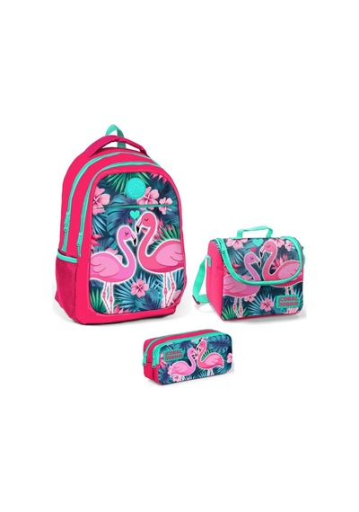 Coral High Narçiçeği Flamingo Kız Çocuk İlkokul Çanta Seti - Kız
