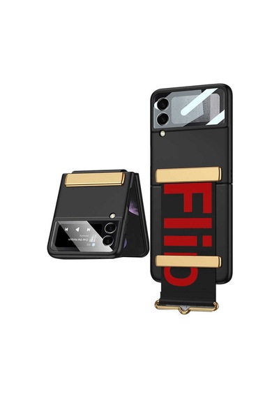 Galaxy Z Flip 3 Kılıf Zore Flio Kıpta Kapak Siyah