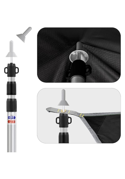 Funky Chaırs 2 Adet Ayarlanabilir Teleskopik Alüminyum Tarp Tente Çadır Direği 230 Cm Gri