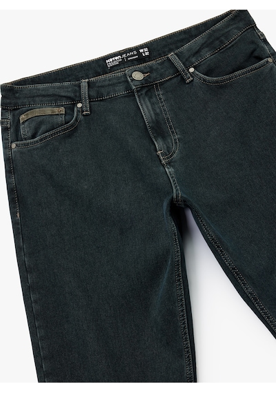 Koton Pamuklu Cepli Normal Bel Straight Fit Jean Pantolon - Mark Jean Petrol 7wam40031nd Koton Pamuklu Cepli Normal Bel Straight Fit Jean Pantolon - Mark Jean Petrol 7wam40031nd