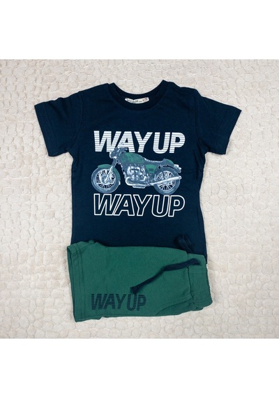 Woorage Erkek Çocuk Pamuklu Way Up Baskılı Takım Çok Renkli