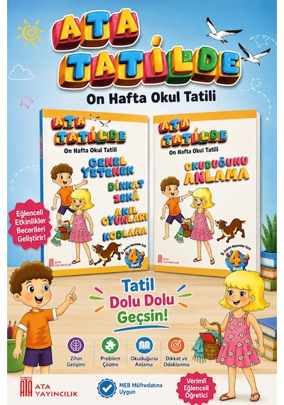 4 .sınıf Ata Tatilde Okuduğunu Anlama + Genel Yetenek Dikkat Zeka Akıl Oyunları Kodlama