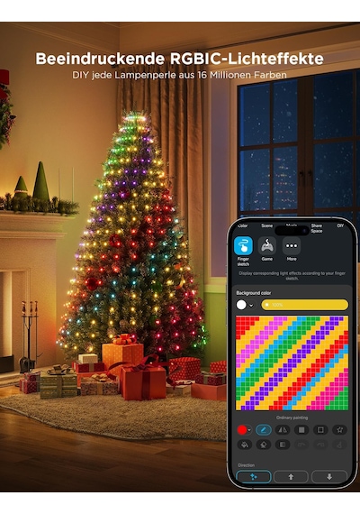 Govee Noel Ağacı Dize Işıkları, Akıllı 480 Led'ler Rgbıc Noel Işıkları, 2m 24 Dize Işıkları İç Mekan, Tatil Dekoru İçin 60+ Sahne Modu, Alexa İle Uyumlu, Yeşil Tel Siyah Govee Noel Ağacı Dize Işıkları, Akıllı 480 Led'ler Rgbıc Noel Işıkları, 2m 24 Dize Işıkları İç Mekan, Tatil Dekoru İçin 60+ Sahne Modu, Alexa İle Uyumlu, Yeşil Tel Siyah
