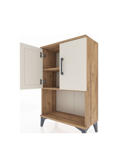 Arges Komodin 2 Raflı 2 Kapaklı 60x30x96 Çam-aytaşı Atlas Çam
