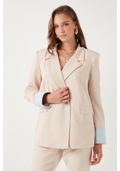 Lela Regular Fit Kruvaze Yaka Blazer Bayan Ceket 611Bc00025 Taş