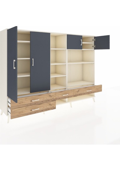 Hyperion Dolap 12 Raflı 4 Çekmeceli 4 Kapaklı 220x44x163 Aytaşı-a Aytaşı-antrasit/çam Hyperion Dolap 12 Raflı 4 Çekmeceli 4 Kapaklı 220x44x163 Aytaşı-a Aytaşı-antrasit/çam