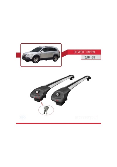 Chevrolet Captiva 2007-2011 Arası İle Uyumlu Ace-1 Ara Atkı Tavan Barı Gri