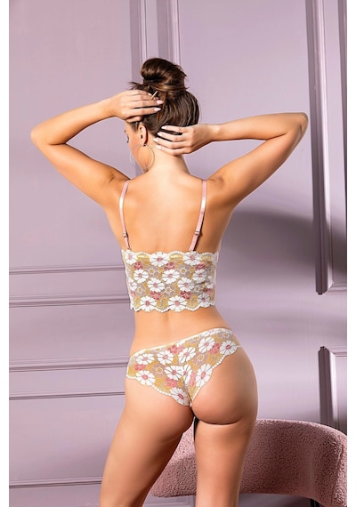 Kocabey 32031 Dantelli Kaplı Desteksiz Bralet Slip Külot Takım SOMON