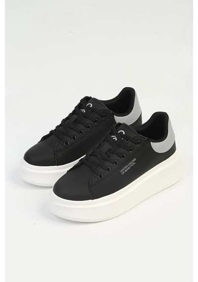 United Colors Of Benetton Siyah Beyaz Kadın Sneaker Bnı-10232 Z Siyah-Beyaz