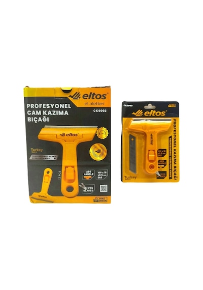 Eltos Cks-002 Cam Kazıma Ve Buz Kazıyıcı Bıçak Profesyonel Oynar Başlı Plastik Sap Yedek Bıçak - 12'li Paket
