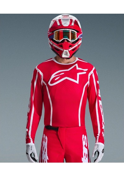Alpinestars Fluid Apex Off-road Motosiklet Jerseyi Kırmızı Beyaz