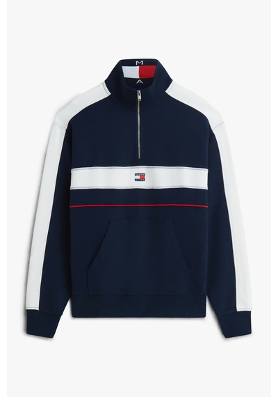 Tommy Hilfiger Tjm Rlx Cblock Qz Erkek Mavi Sweatshirt - Dm0dm23244