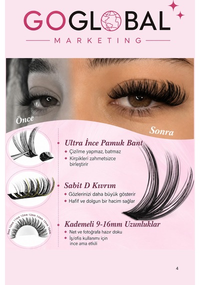 2 Adet-profesyonel Takma Kirpik Uygulama Seti 800 Demet Cluster Kirpik 30d-40d-60d-80d Bond &