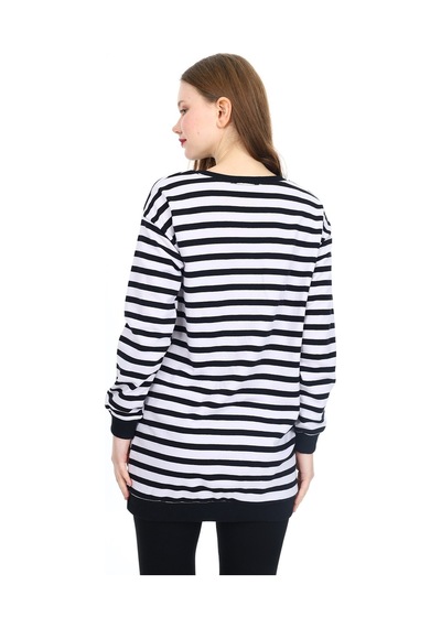 Kadın Sweatshirt Çizgi Desenli 0157mvng 001