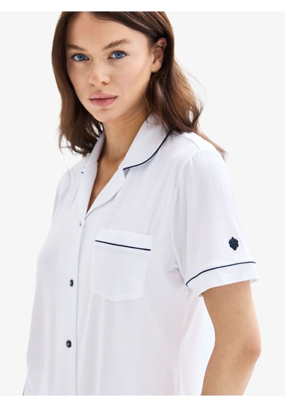 Kadın Pijama Takımı 52078 - Beyaz Beyaz