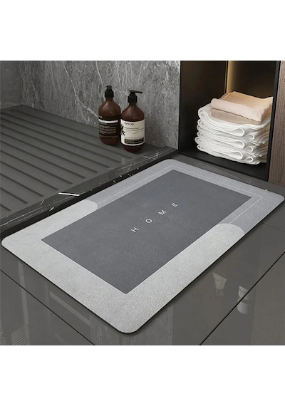 Dikdörtgen Sihirli Su Emici Kaydırmaz Banyo Paspası Ayak Matı Kaymaz Tabanlı Abdest Paspası 58x38 Cm Diğer