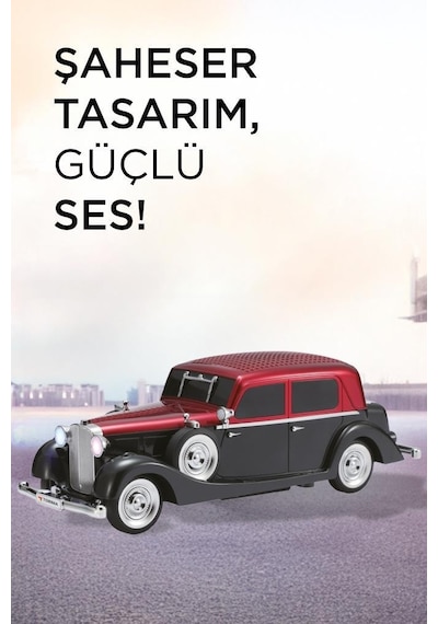 Torima D55 2 x 5 W FM + USB + TF Kart Retro Araba Tasarımlı Bluetooth Hoparlör